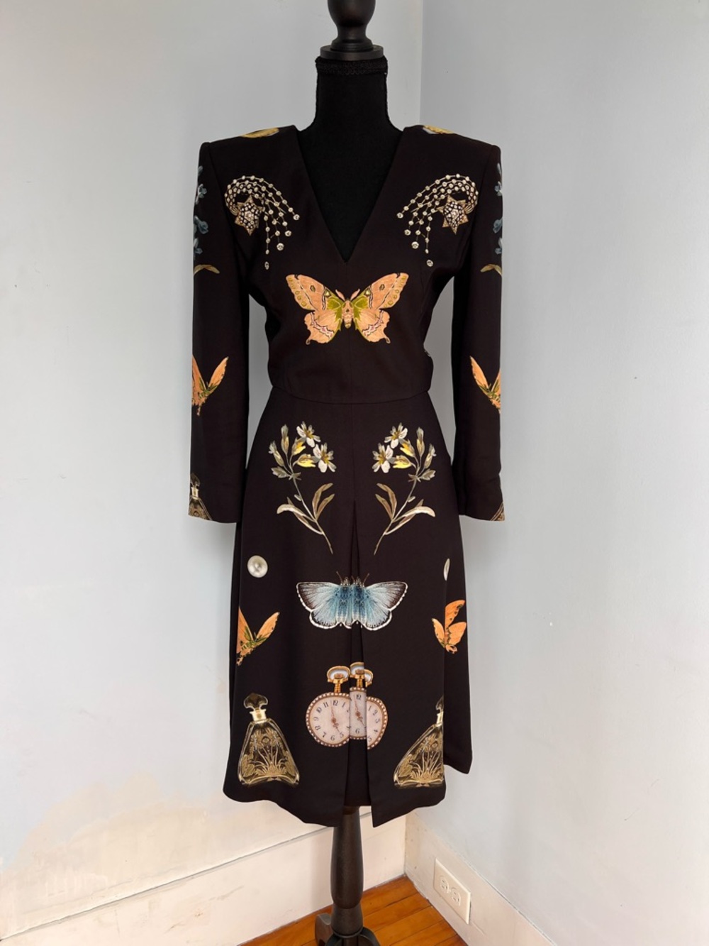 ALEXANDER MCQUEEN FW2016 Sarah Burton Obsession Butterfly Dress SILK IT40 US 4